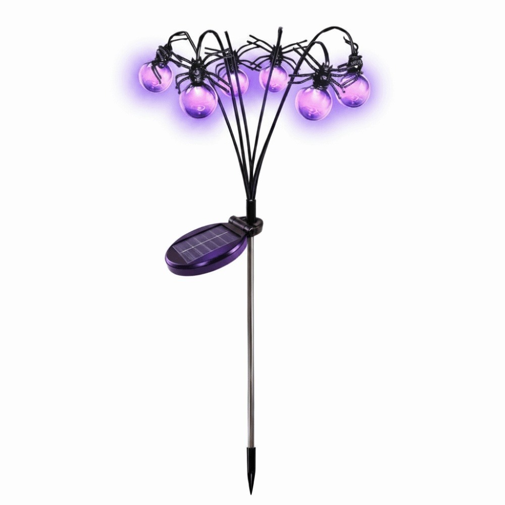 Outdoor Lighting Front Yard - Skeleton Purple Light Halloween Decorations Spider