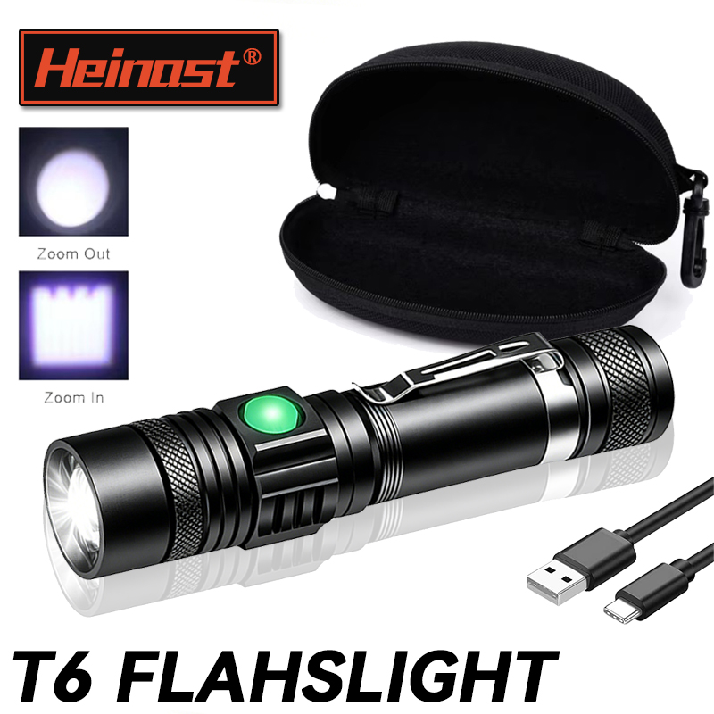 Outdoor Lighting For Home - T6 LED Rechargeable Flashlight,18650 Zoomable Torch,