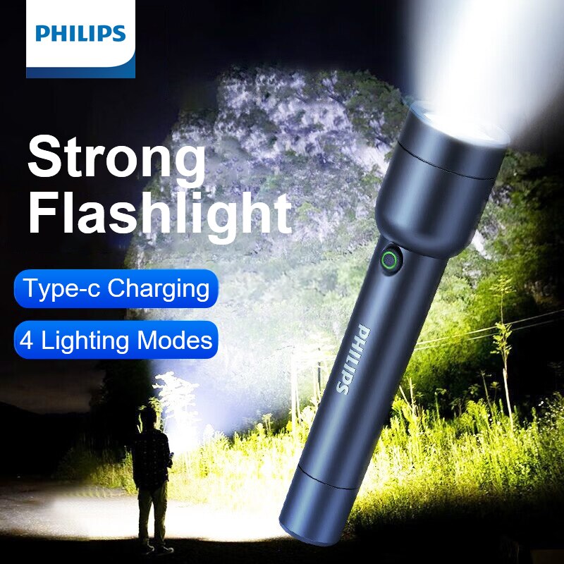 Outdoor Lighting Philips - Philips LED Flashlight With USB 18650