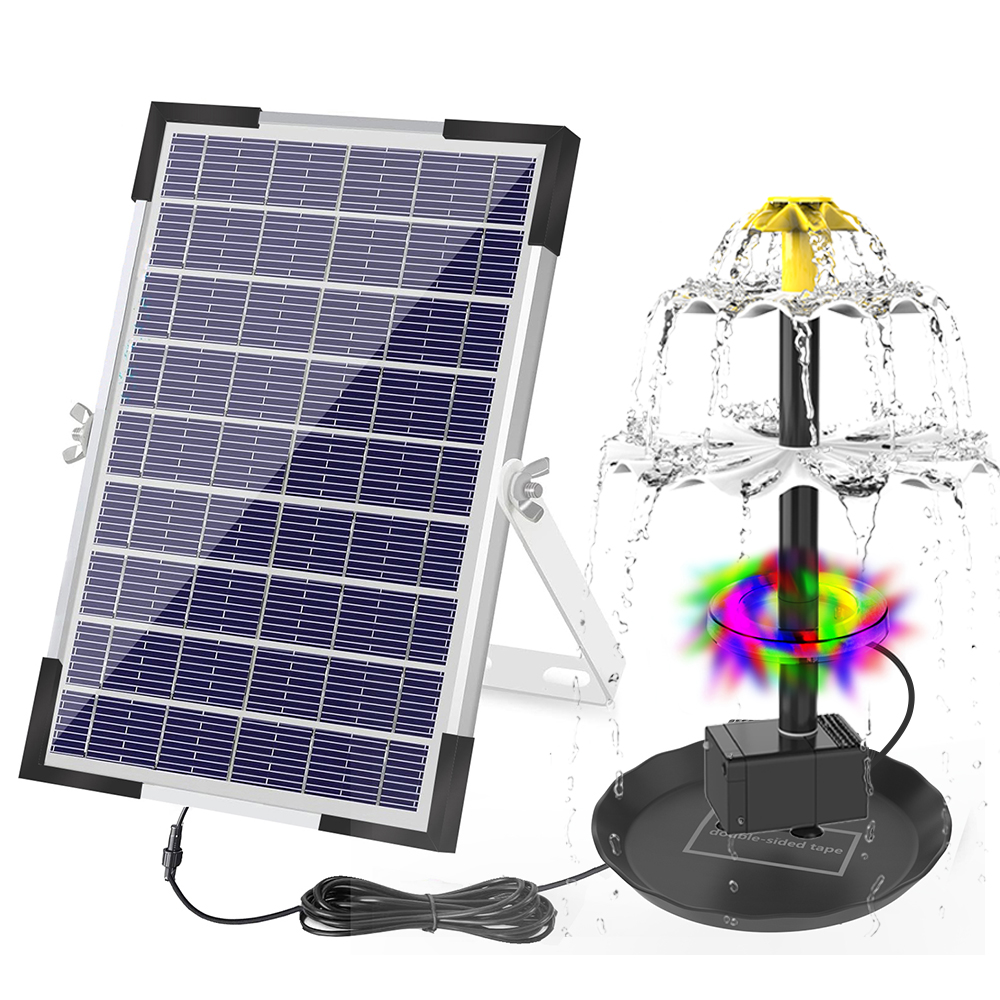 Bollard Light Garden - Solar Fountain Pump for Bird Bath