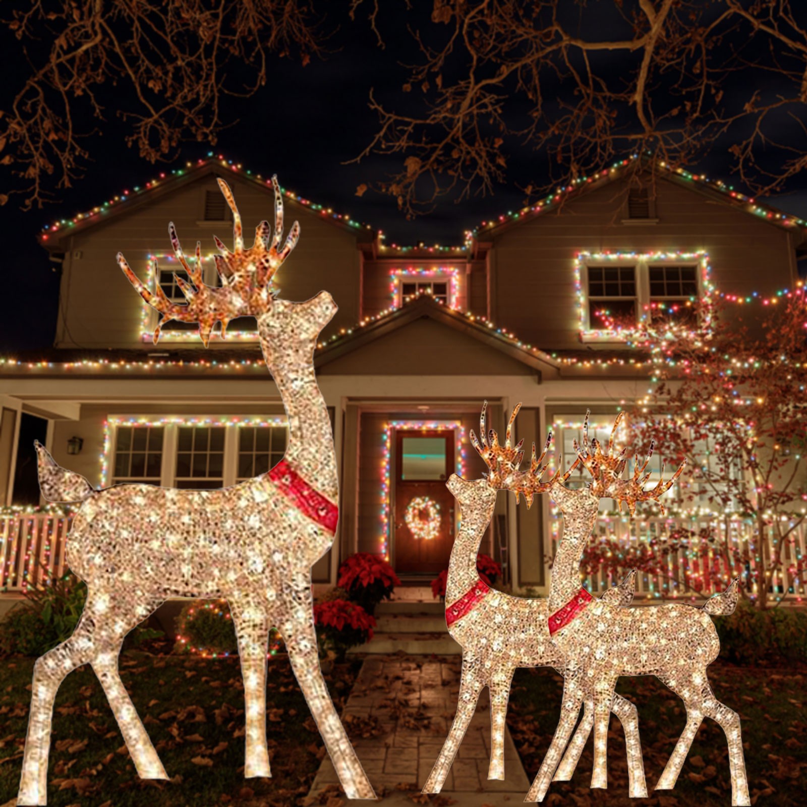 Outdoor Lighting Front Yard - Lighted Christmas Decoration Deer 1piece Winter