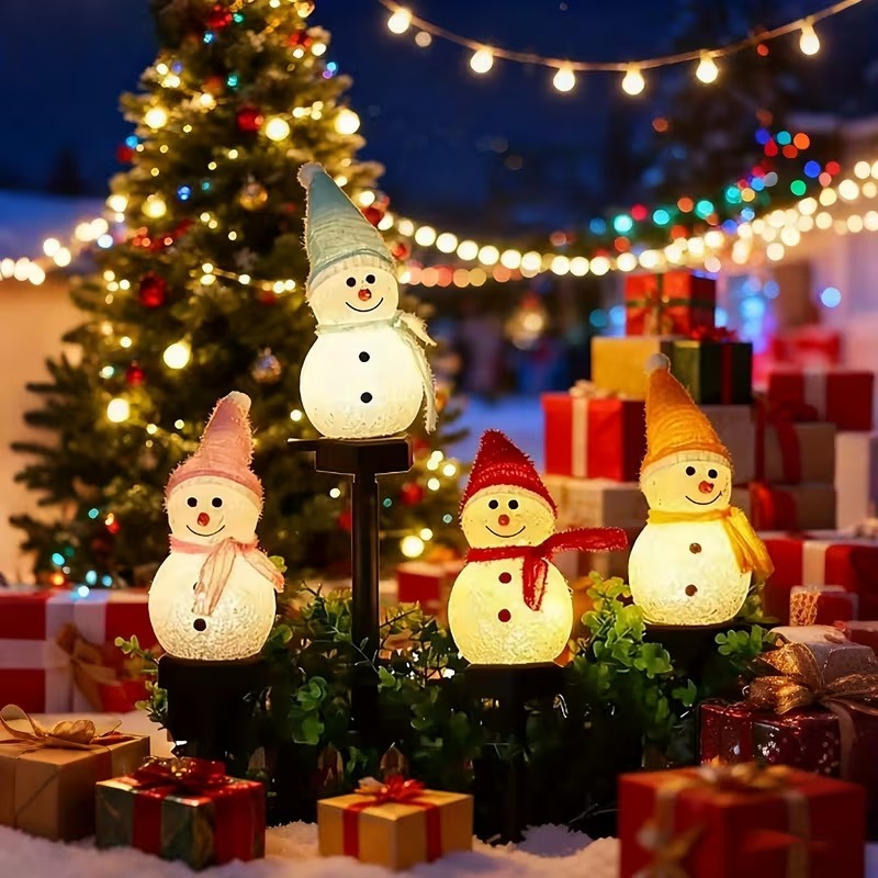 Outdoor Lighting Accent - Aurooso Solar Powered Snowman Lawn Light