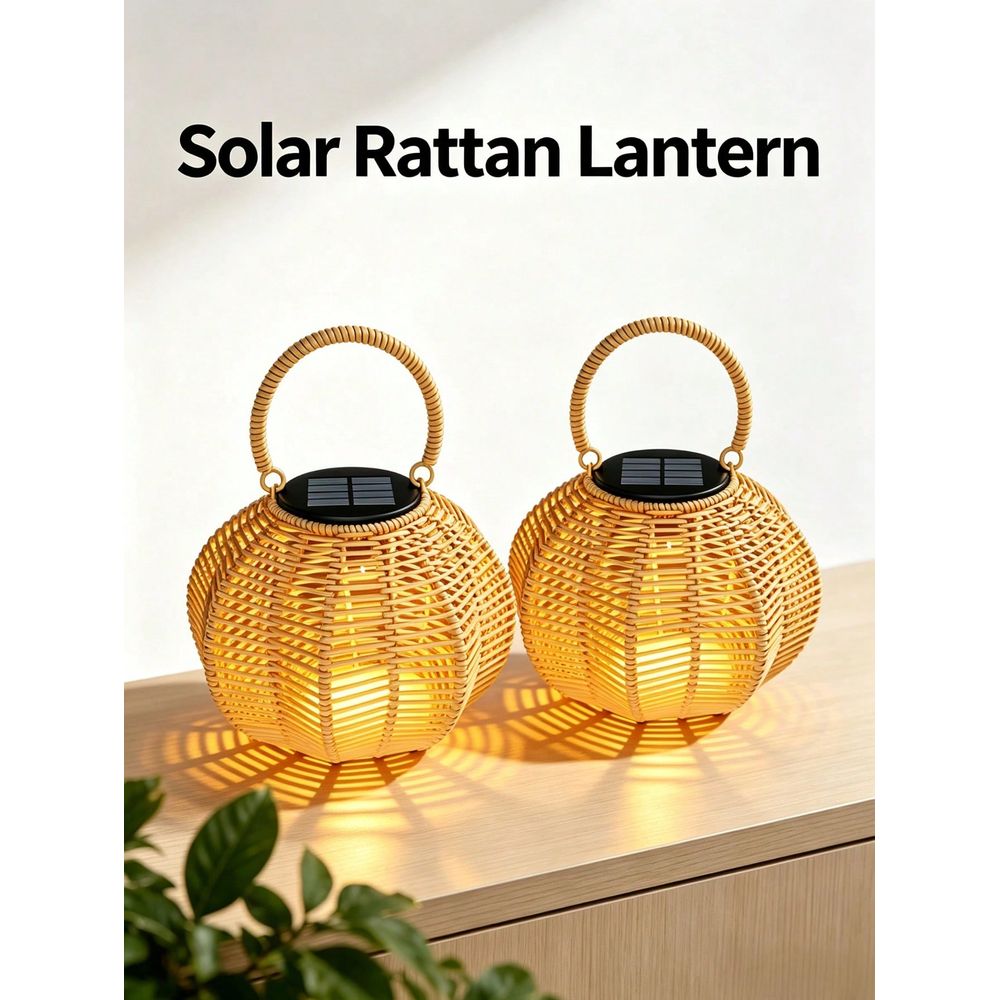 Lighting Wedding Outdoor - Rattan Solar Ambient Light For Home
