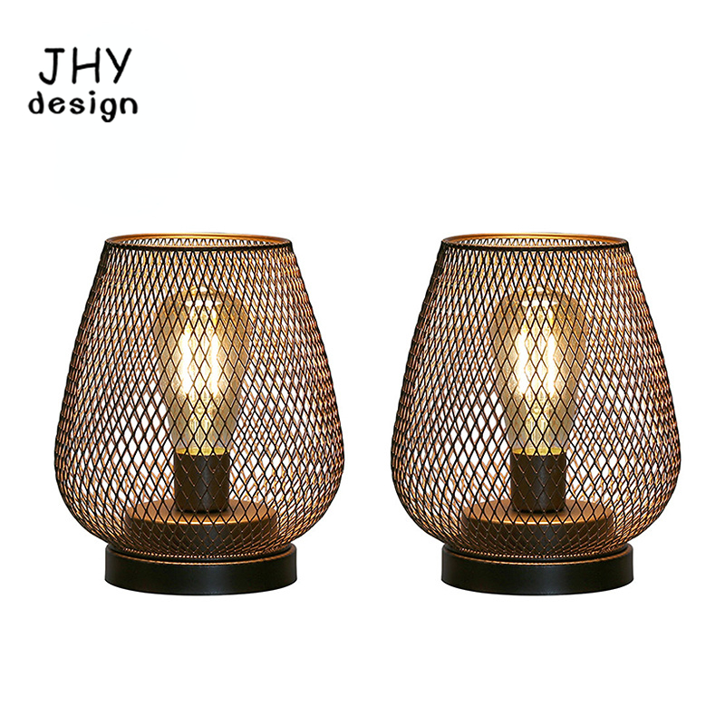 Outdoor Lighting Accent - Metal Cage Table Lamp LED Lantern