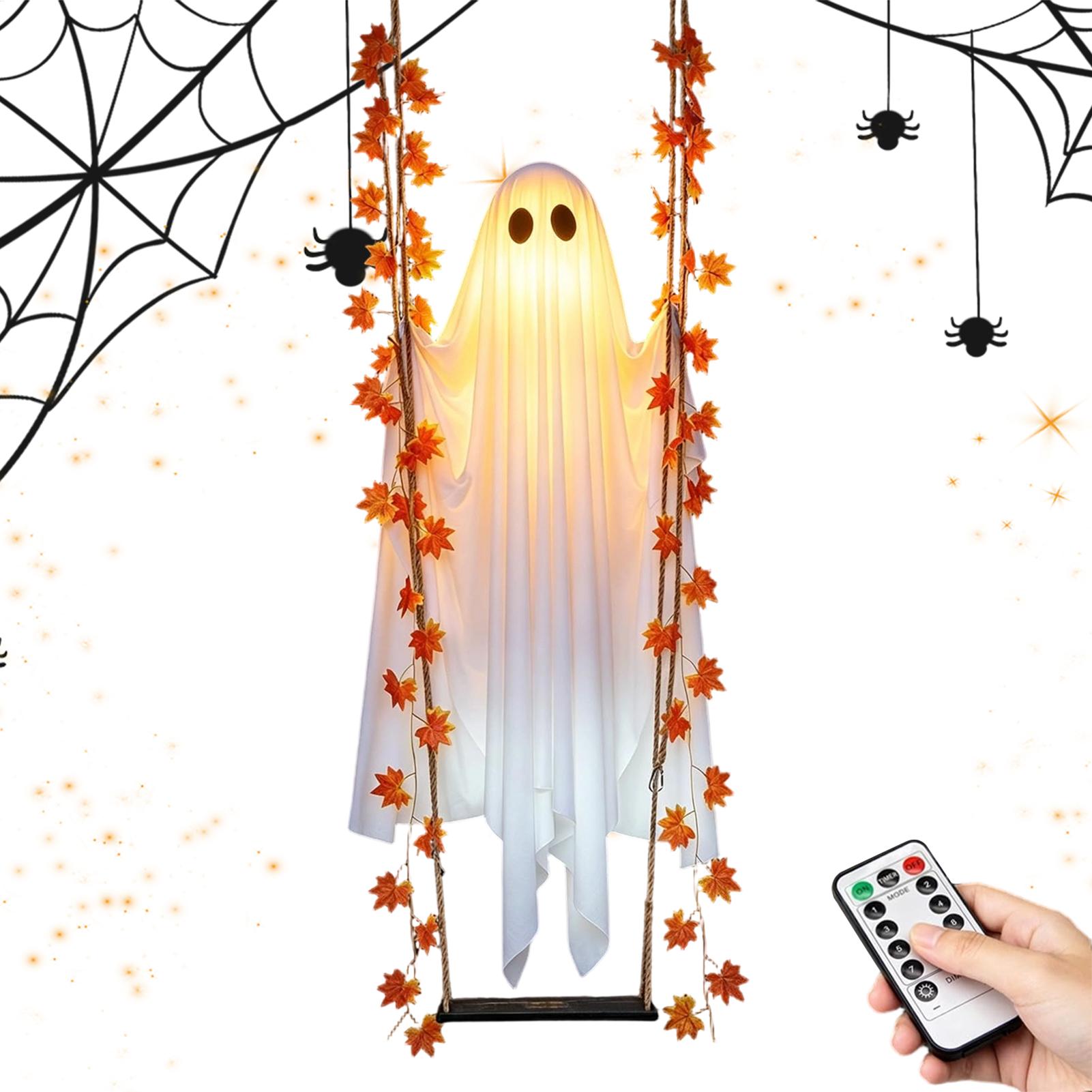 Swinging Ghost Light Up Spooky - Outdoor Lighting Front Yard ulasan dan harga
