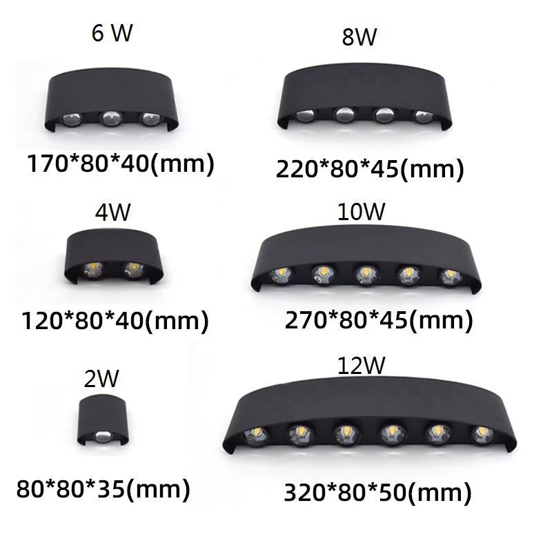 2W 4W 6W 8W 10W 12W LED Wall L - Outdoor Lighting Up And Down ulasan dan harga
