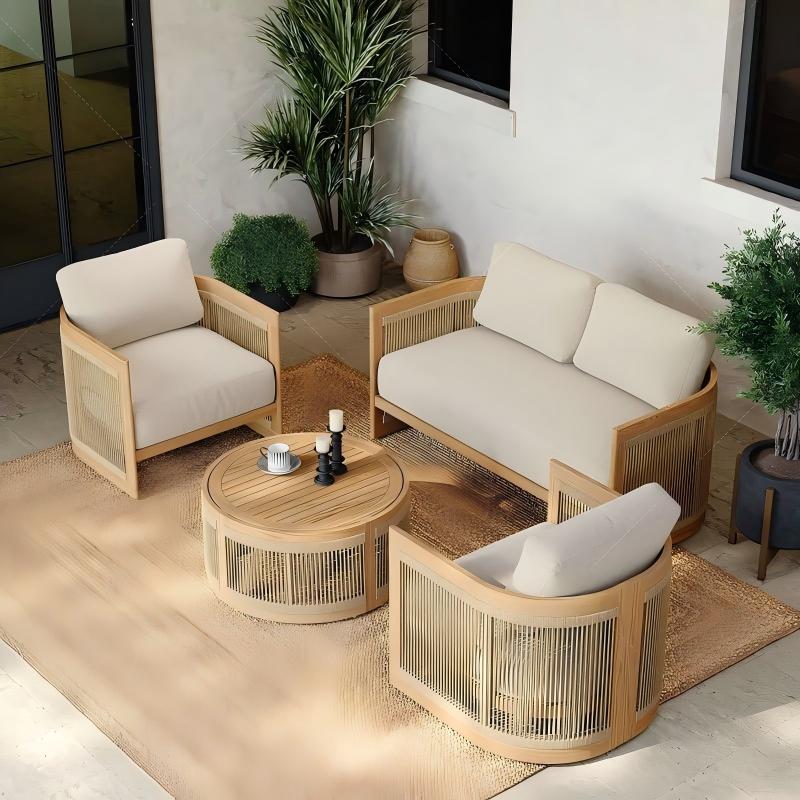 #Outdoor Teak Wood Sofa Set Li - Outdoor Lighting Accent ulasan dan harga