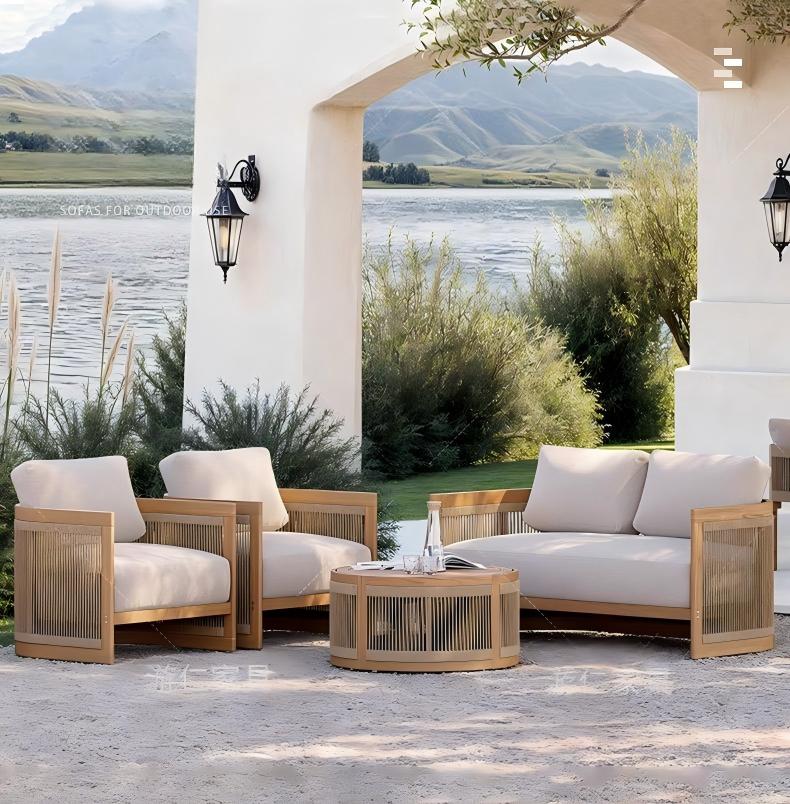 #Outdoor Teak Wood Sofa Set Li - Outdoor Lighting Accent ulasan dan harga
