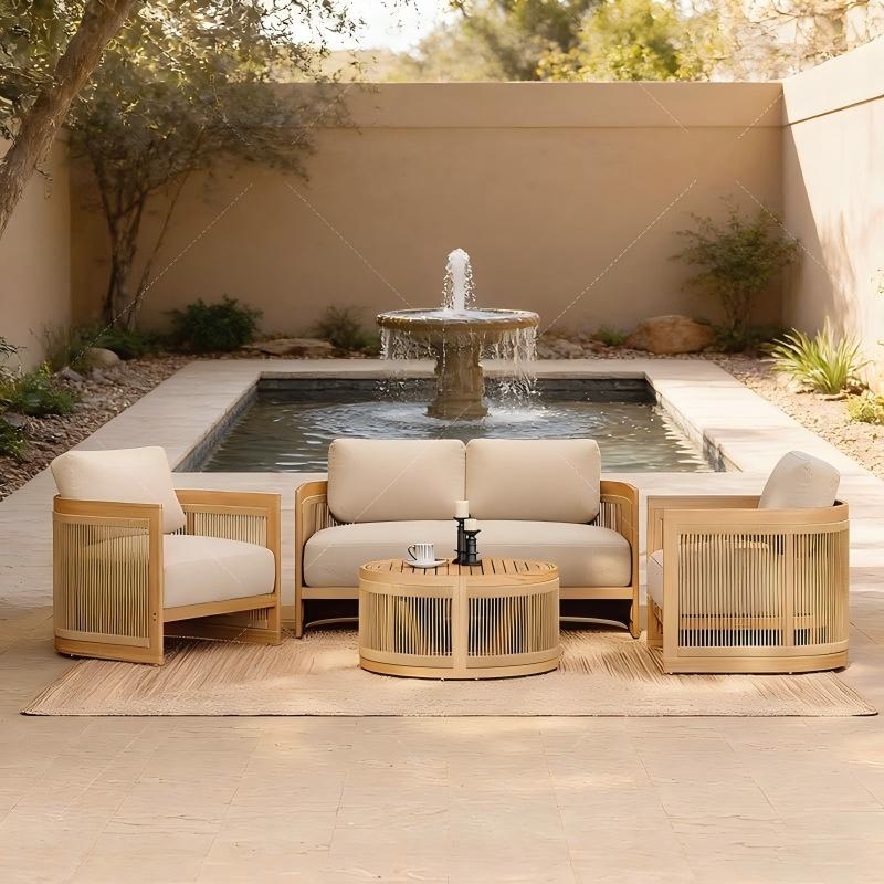 #Outdoor Teak Wood Sofa Set Li - Outdoor Lighting Accent ulasan dan harga
