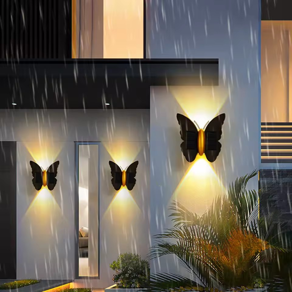 1-5PCS Solar Butterfly Wall Li - Outdoor Lighting Accent ulasan dan harga