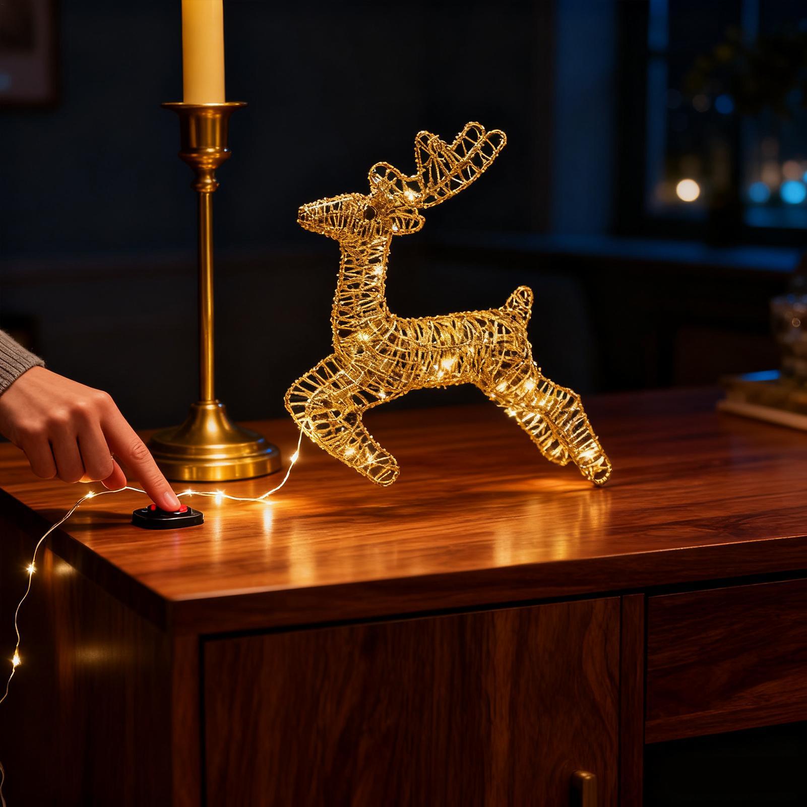 Light Up Reindeer Anti-Rust Fe - Outdoor Lighting Front Yard ulasan dan harga