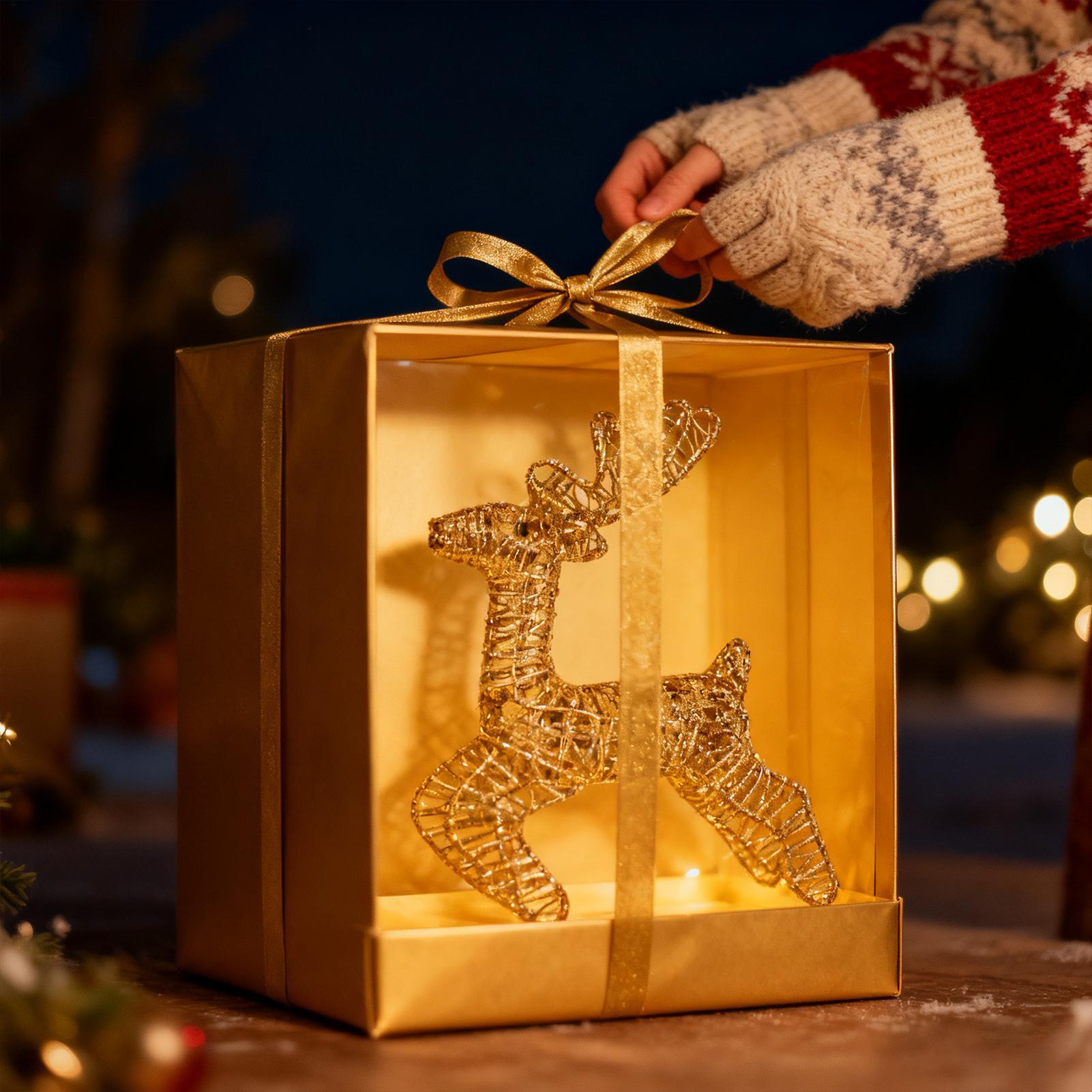 Lighted Christmas Deer Glitter - Outdoor Lighting Front Yard ulasan dan harga