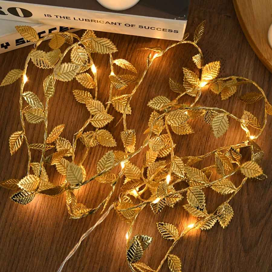 Golden Leaf Rattan Copper Wire - Lighting Wedding Outdoor ulasan dan harga