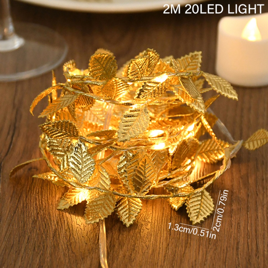 Golden Leaf Rattan Copper Wire - Lighting Wedding Outdoor ulasan dan harga