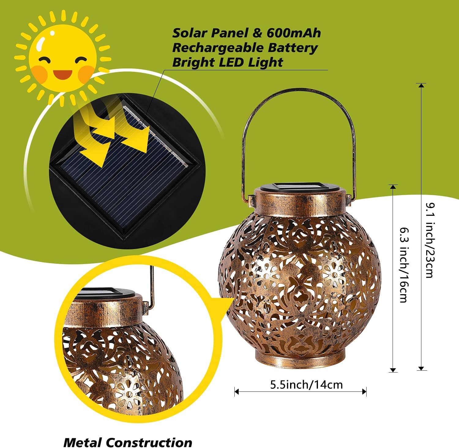 1-6PCS Moroccan Solar Lanterns - Outdoor Lighting Permanent ulasan dan harga