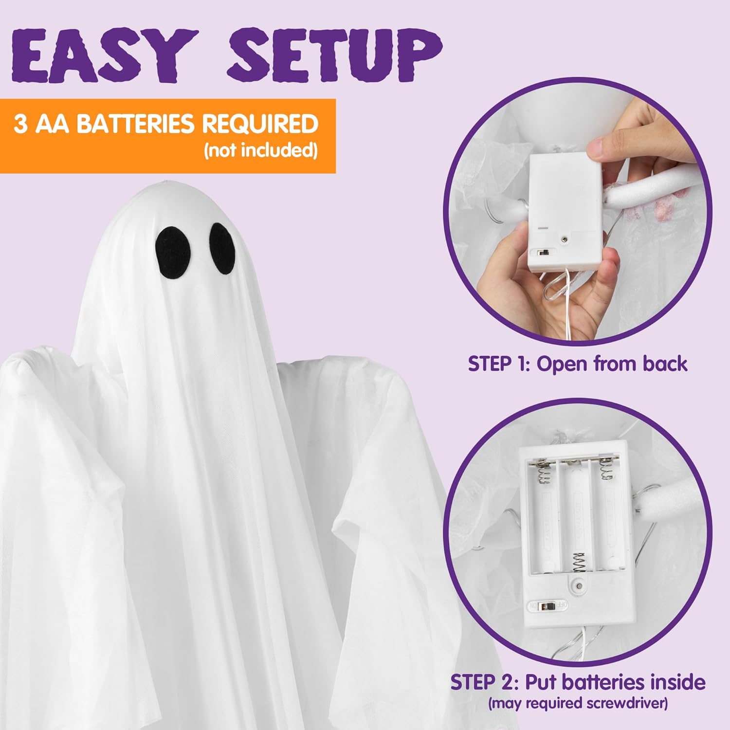 Halloween Hanging Light up Gho - Outdoor Lighting Front Yard ulasan dan harga