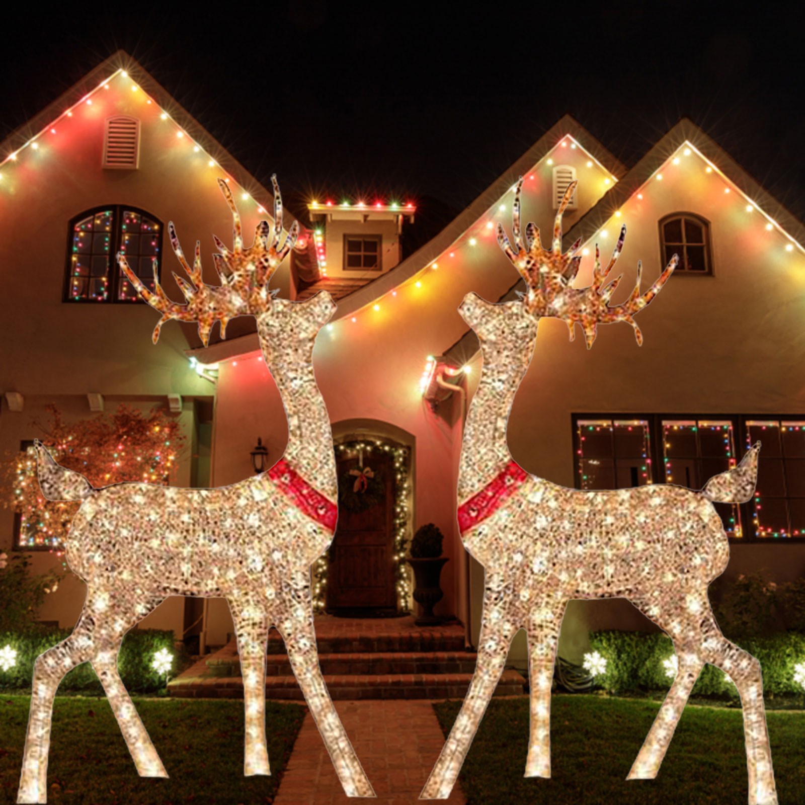 Lighted Christmas Decoration D - Outdoor Lighting Front Yard ulasan dan harga
