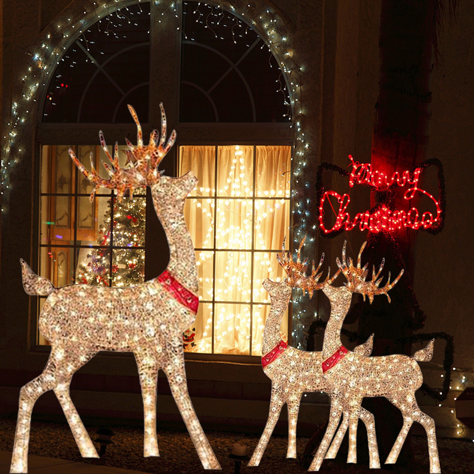 Lighted Christmas Decoration D - Outdoor Lighting Front Yard ulasan dan harga