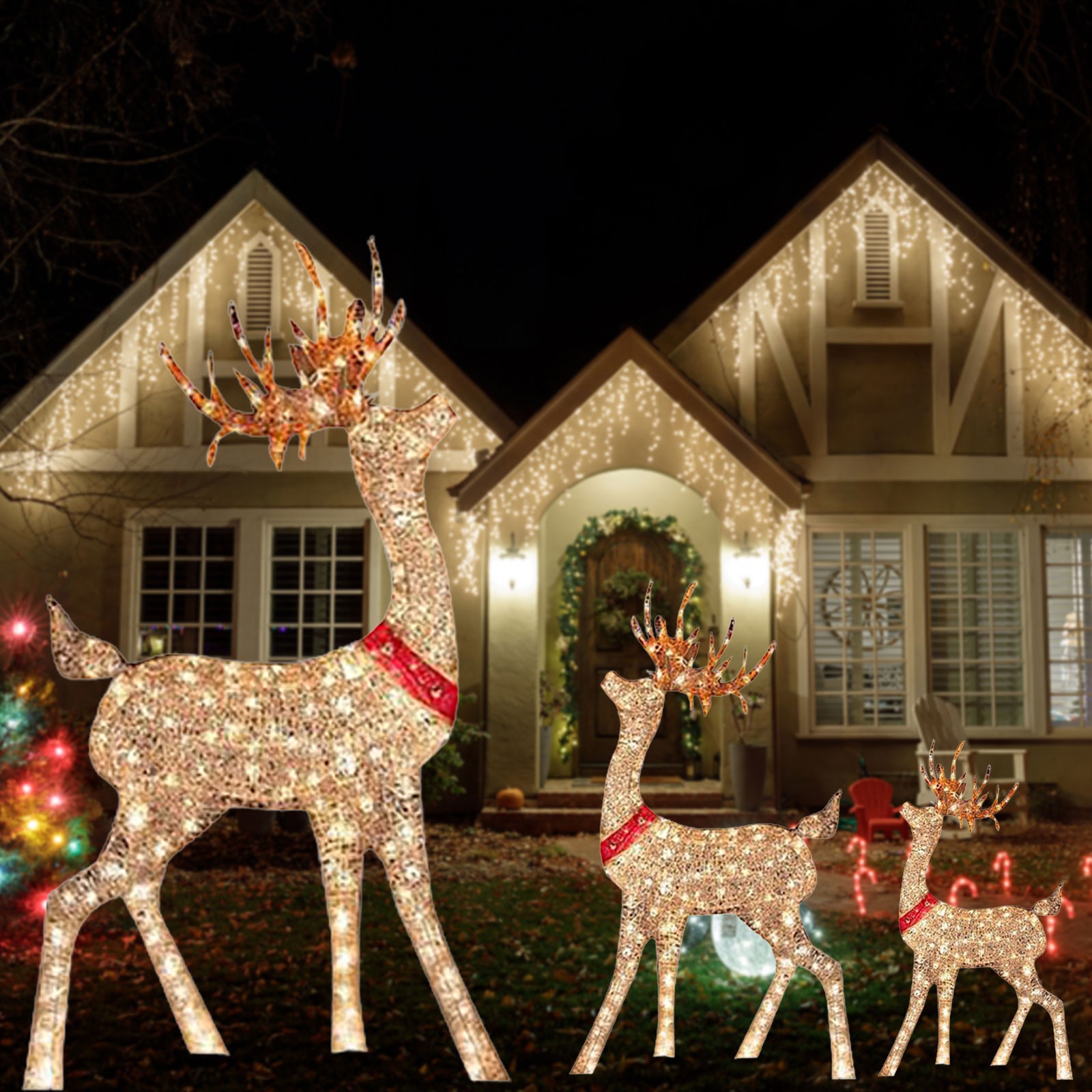 Lighted Christmas Decoration D - Outdoor Lighting Front Yard ulasan dan harga