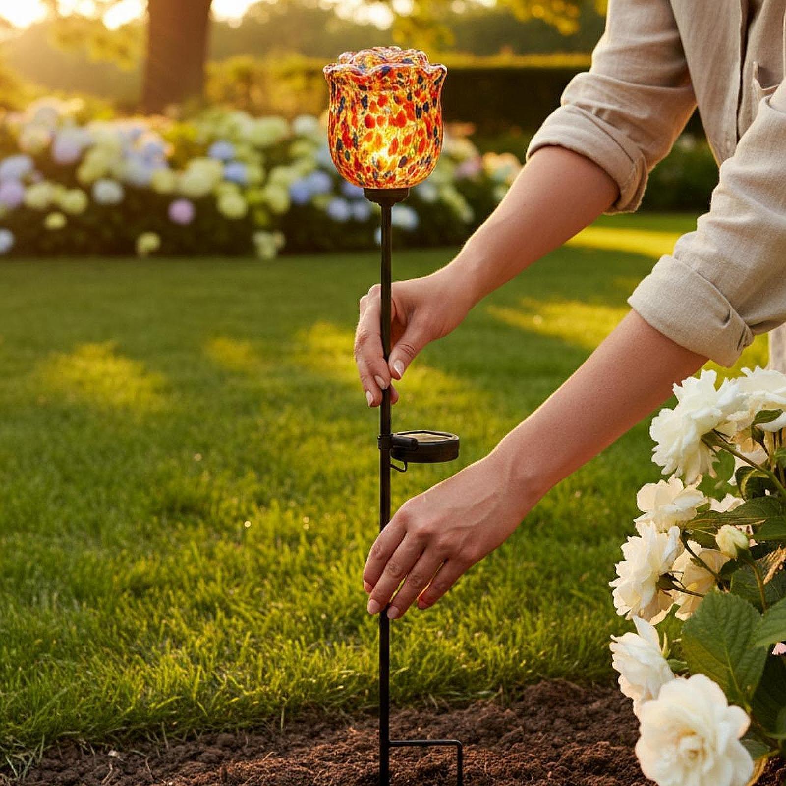 Outdoor Solar Rose Light Water - Outdoor Lighting Accent ulasan dan harga