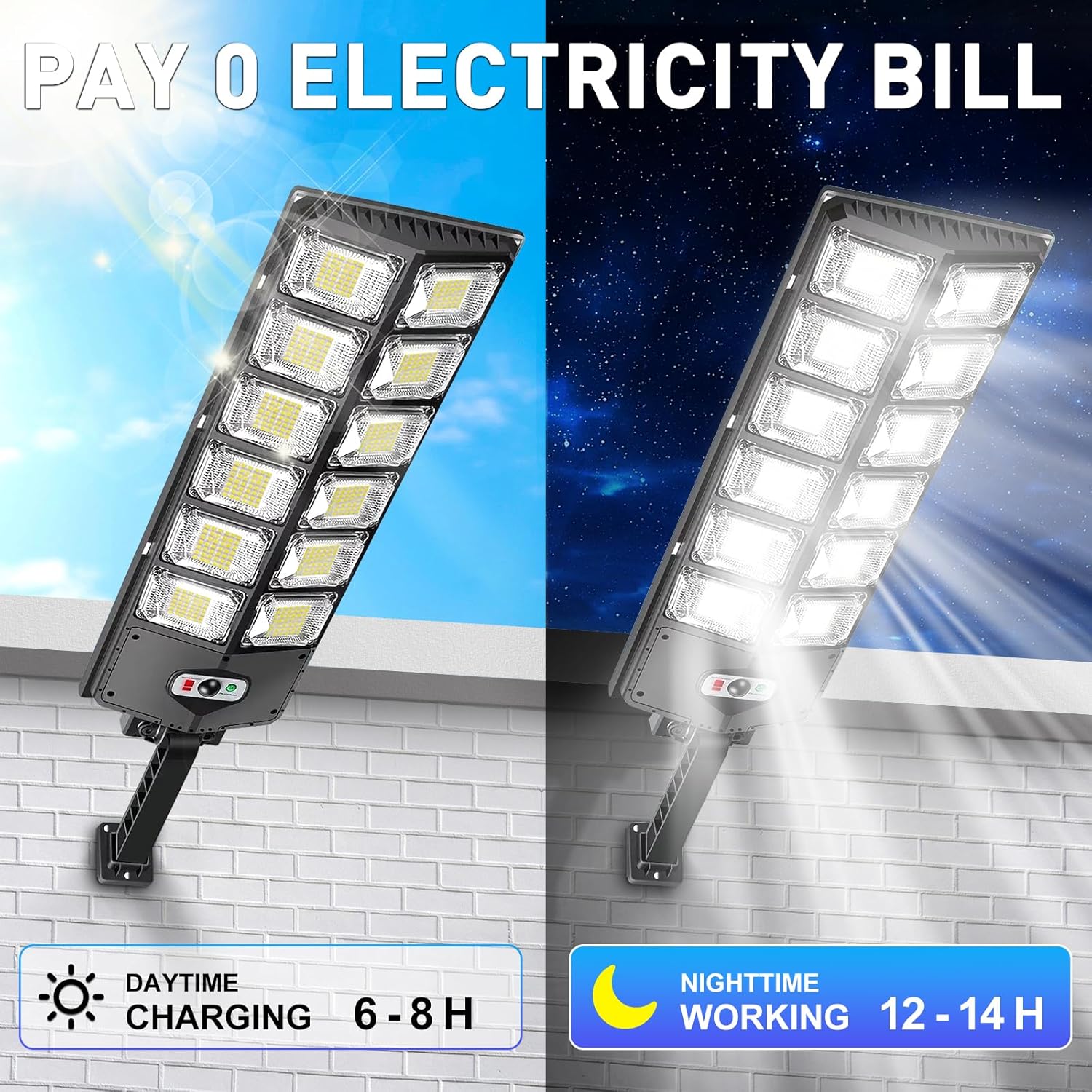 12000LM Solar Street Lights Ou - Outdoor Lighting Front Yard ulasan dan harga
