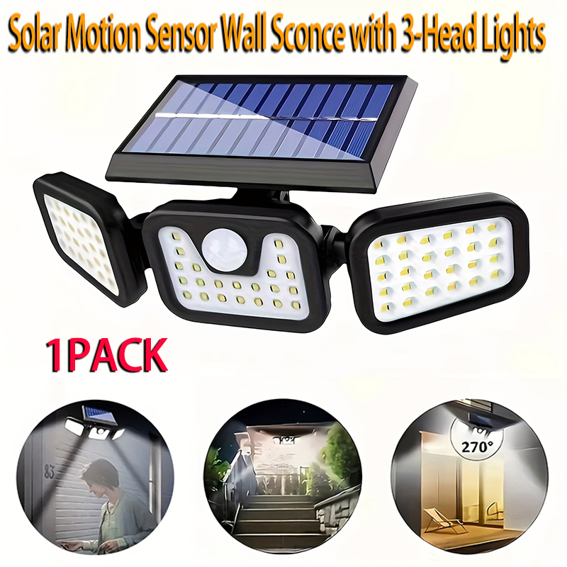 74LED Solar Light 3 Head Motio - Outdoor Lighting Front Yard ulasan dan harga