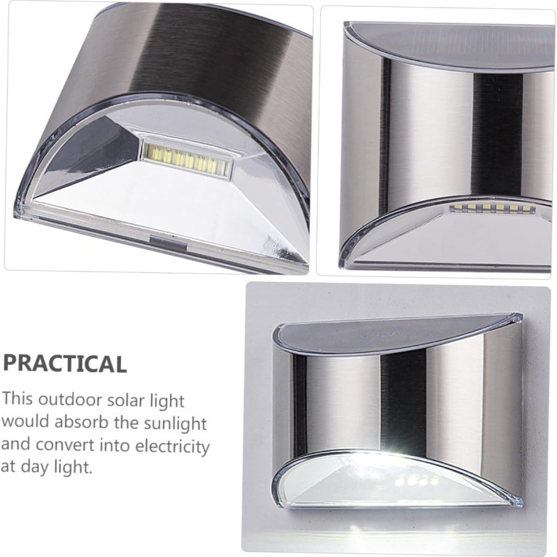 2Pcs Solar Garden Light Stainl - Outdoor Lighting Up And Down ulasan dan harga