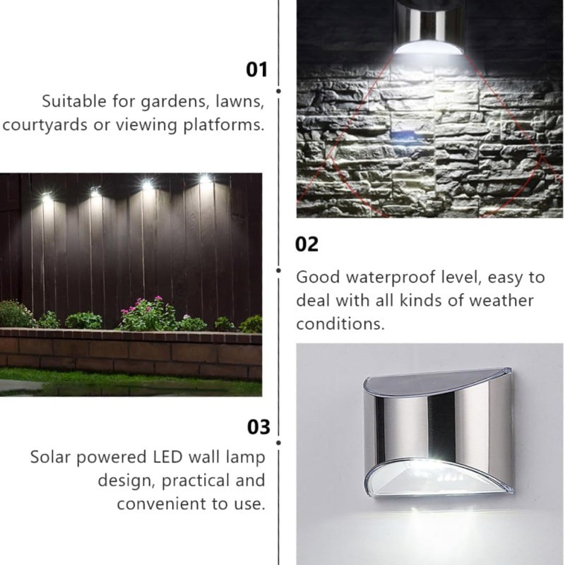 2Pcs Solar Garden Light Stainl - Outdoor Lighting Up And Down ulasan dan harga