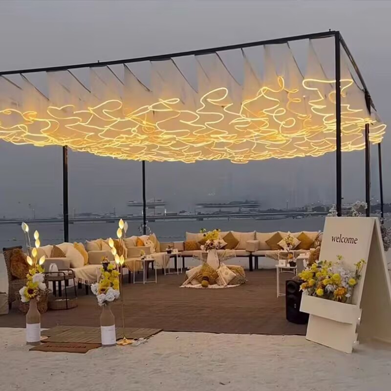 Wedding Ceiling Decoration Out - Lighting Wedding Outdoor ulasan dan harga