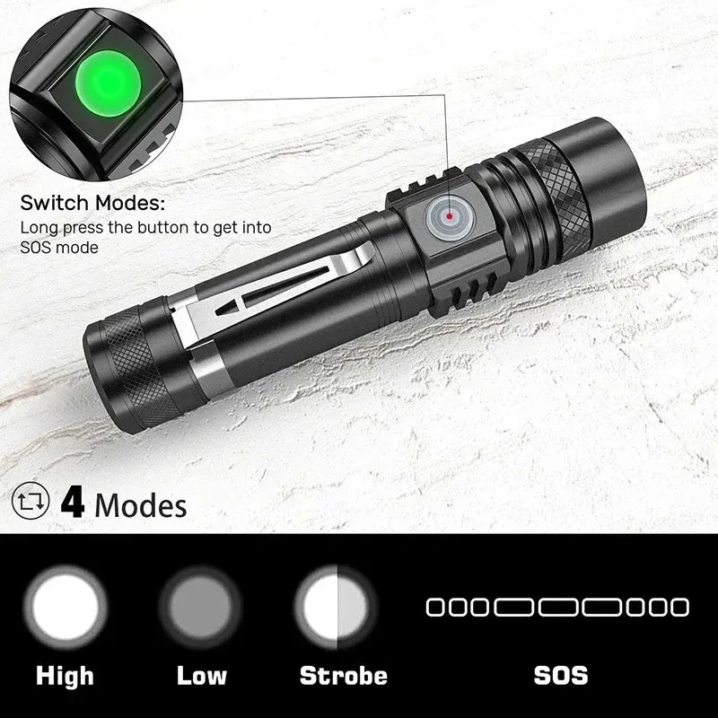 T6 LED Rechargeable Flashlight - Outdoor Lighting Usa ulasan dan harga